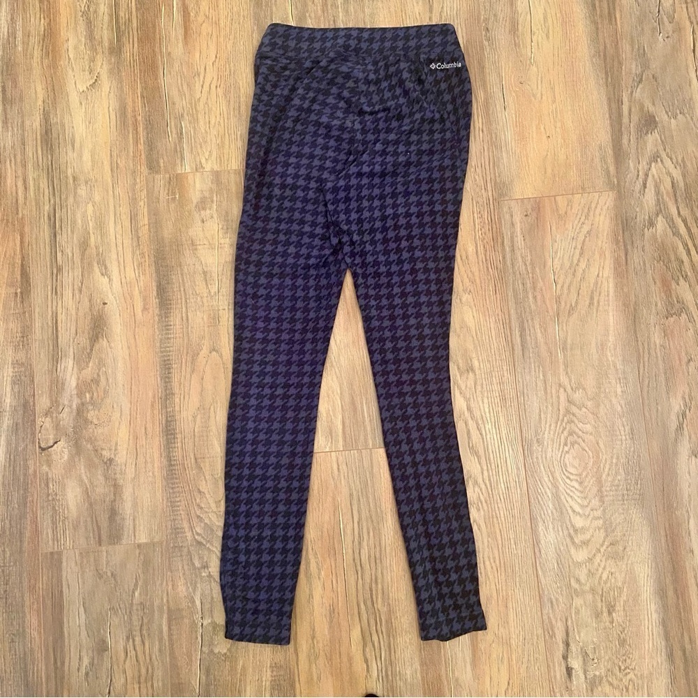 Columbia Base Layer Blue Houndstooth Fleece Leggings - Picture 3 of 16